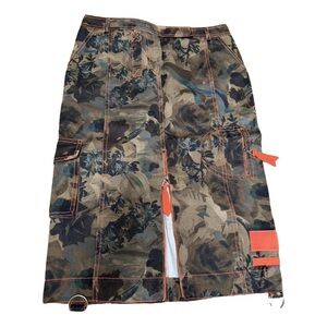 Dior Camouflage Cargo Shorts with Orange Accents